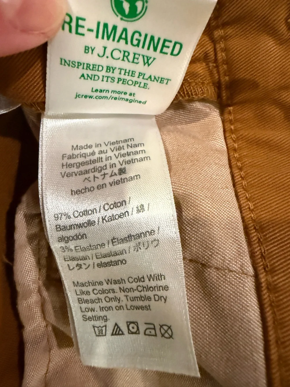 J.Crew Vintage Slim Straight Chino Pants Golden Hickory Size 27 Stretch